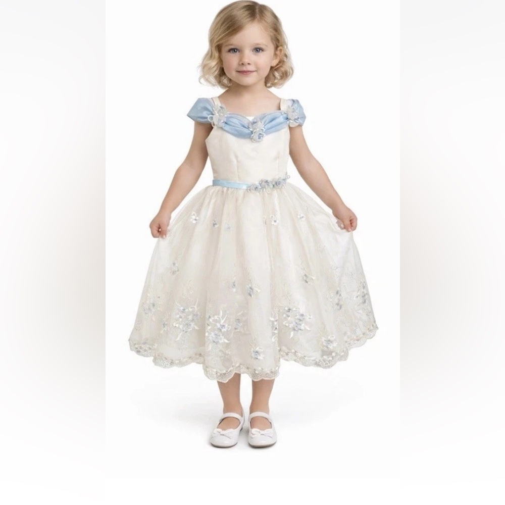 EUC Vintage Tip Top Embroidered
Flower Tulle Communion/ Wedding Dress Sz 4